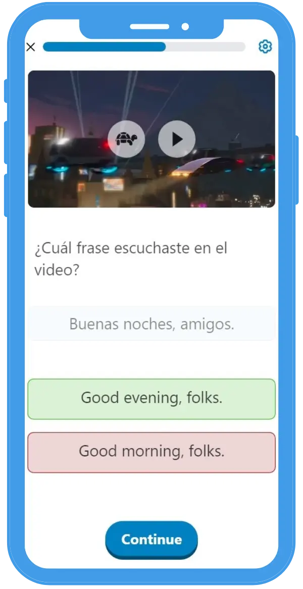 English lessons screenshot