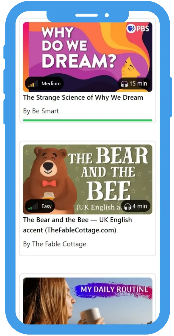 English lessons screenshot